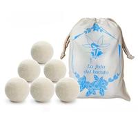 LUMINER® Bolas de Lana para Secador, 6 Bolas de Lana para Secador Antiarrugas y Atrapa Pelos, Bolas de Lana para Secador