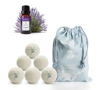 LUMINER Bolas de Lana Secadora de Ropa, 6x Bolas para Secadora Antiarrugas y Que Atrapan el Cabello con Aceite Esencial de Lavanda, Bolas para Secadora Silenciosas y Perfumadas para la Secadora