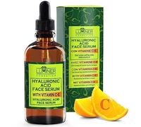 LUMINER Sérum facial de ácido hialurónico 100ml, sérum de vitaminaC, fórmula natural antiarrugas con baba de caracol, aloe vera, vitaminaC-E, contorno de ojos hidratante y redensificante Made in Italy