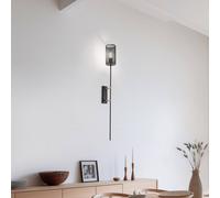 Luminex Aplique de pared Alek negro/latón en forma de antorcha