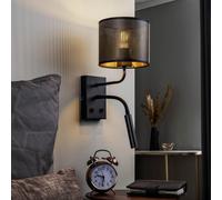 Luminex Aplique de pared Jovin de 1 luz con foco negro/dorado