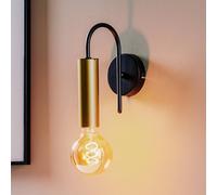 Luminex Aplique de pared Loppe, 1 luz, negro/dorado