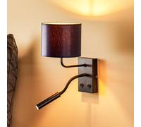 Luminex Aplique de pared Soho, cilíndrico, brazo de lectura azul/dorado