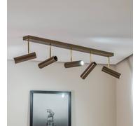 Luminex Axion plafón, 5 luces, color titanio, alargado, acero