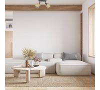 Luminex Downlight Adeline pantallas de yute 2 luces largo