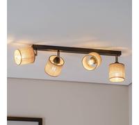 Luminex Downlight Adeline pantallas de yute 4 luces largo