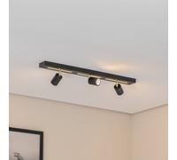 Luminex Downlight Rodez, negro/dorado, longitud 80 cm, 3 luces.
