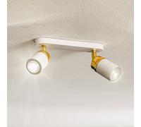 Luminex Downlight Rondo blanco/dorado, 2 luces
