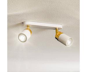 Luminex Downlight Rondo blanco/dorado, 2 luces