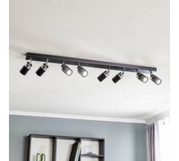 Luminex Downlight Rondo negro/cromo, acero inoxidable, 8 luces.