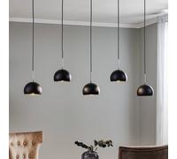 Luminex Lámpara colgante Cool, 5 luces, larga, negra