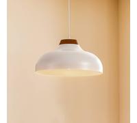 Luminex Lámpara colgante Gus con pantalla metálica, blanca