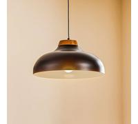 Luminex Lámpara colgante Gus con pantalla metálica, negro