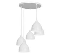Luminex Lámpara colgante Nanu de 5 luces redonda gris claro