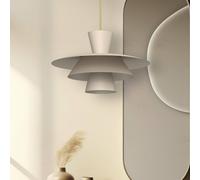 Luminex Lámpara colgante Plato, beige, metal, Ø 38 cm, E27
