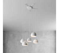 Luminex Lámpara colgante Sool, blanca, Ø 53 cm, 5 luces, metal, E27