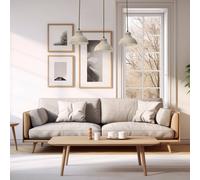 Luminex Lámpara colgante Sven, 3 luces, beige, acero