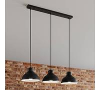 Luminex Lámpara colgante Sven, 3 luces, negro