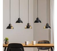 Luminex Lámpara colgante Sven, 5 luces, negra, acero, E27