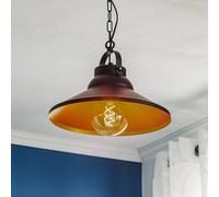 Luminex Lámpara colgante Taft con pantalla en negro y dorado