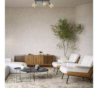 Luminex Lámpara de techo Adeline, 3 luces, yute, longitud 34 cm