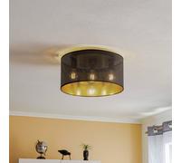 Luminex Lámpara de techo Jovin 3 luces, 1 pantalla negro/dorado