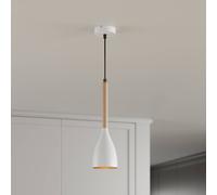 Luminex Muza lámpara colgante, 1 luz, blanco/madera clara