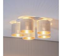 Luminex Plafón Jovin con cinco pantallas, blanco/dorado