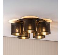 Luminex Plafón Jovin con cinco pantallas, negro