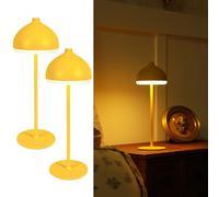 LuminexDesigns Juego de 2 Lámparas de Mesa Inalámbricas, Lámparas LED Recargables con 3 Colores de Luz y Regulación Táctil, Iluminación Ambiental para Interior y Exterior