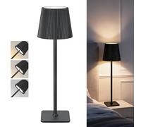 LuminexDesigns Lámpara de Mesa LED Inalámbrica con Control Táctil - Lámpara Recargable de 5200mAh Regulable, IP54 Resistente al Agua - Ideal para Interiores y Exteriores, Negro