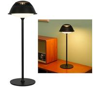 LuminexDesigns Lámpara de Mesa LED Inalámbrica - Recargable, Táctil y Regulable, Diseño Industrial Vintage en Metal Negro Mate, Impermeable, para Dormitorio, Sala, Oficina, Café y Bar