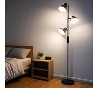LuminexDesigns Lámpara de pie LED 36W 2800LM para salón, regulable con mando a distancia y control táctil 2700K-6500K, lámpara de lectura de 3 luces, lámpara de pie moderna