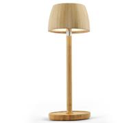 LuminexDesigns Lámpara LED de Mesa Inalámbrica de Bambú-Recargable,Lámpara de Mesita de Noche Touch Dimmerable, Estilo Bohémien, Impermeable,Luz Ambiental para Dormitorio,Sala y Uso Exterior-BAMO TL11