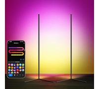 LuminexDesigns Pack de 2 Lámparas de Pie LED RGB 150cm - Luces de Esquina Regulables con Mando a Distancia, Control Alexa, Iluminación Decorativa para Salón, Dormitorio o Zona Gaming