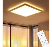 LuminexDesigns Plafón LED Dimmable con Mando - 30W Lámpara Techo: Retroiluminación Blanca Cálida 1800K, Temporizador y Memoria, Estanca para Dormitorio, Salón, Cocina, Baño