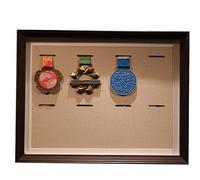 Luminexia Marco de medallas Marco de exhibición de Caja 3D,Medalla de Deportes Cuadro en 3D Marcos de Fotos,Marco de Caja de Madera Maciza,Vitrina de exhibición de medallas Deportivas