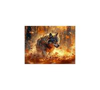 Luminiscencia Pintar por Numeros Adultos Lobo Kit Pintura Manualidades Adultos con Lienzos para Pintar 30x40CM Luminiscencia Pintura Acrilica, Paisaje Cuadros Decoracion Salon Modernos GYYH-5992