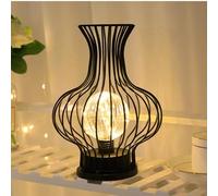 LuminKing Lámpara LED en forma de decantador de vino - Lámpara de noche interior decorativa con barras de metal para cocina y sala de estar, bombilla de diseño futurista, luz ambiental con reflejos en