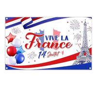 Luminora 1,8x1,1 m Bastille Day Fondo de Fotografía Fiesta Nacional 14 de Julio de Poliéster, Decoración de Fiesta Banner, Accesorios de Estudio