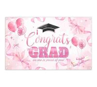 Luminora 1,8x1,1m Fondo Rosa Felicitaciones Graduación, Fondo « Estamos Muy Orgullosos de ti », Tapiz de Pared Instituto Universidad, Pancarta Decoración Fiesta de Graduación, Accesorios de Fotomatón