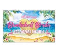 Luminora 183 x 109 cm A Hot Nueva Bombshell Bride Has Entered The Villa telón de fondo hawaiano playa palmeras flamencos fondo ocio turismo decoración foto banner accesorios