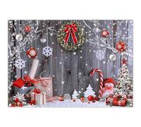 Luminora 2,1 x 1,5 m Feliz Navidad en Invierno Gris Madera Pared telón de Fondo Vacaciones muñeco de Nieve Santa Copo de Nieve Fondo cumpleaños Baby Shower decoración Fiesta Foto Pancarta
