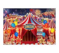 Luminora 2,1 x 1,5 m - Fondo de Circo de Carnaval de Halloween de, Cortina roja, Carpa, Parque de Atracciones, Decoraciones para cumpleaños Infantiles, Accesorios para pancartas de Fotos de Fiesta