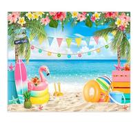 Luminora 3 x 2,43 m Fondo de Playa de Verano en Hawái Fondo de Fotografía Flores Tropicales frente al mar Boya de Poliéster, Decoración de Fiesta de Banner, Accesorios de Estudio