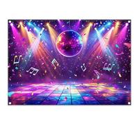 Luminora Telón de Fondo de Escenario de Bola de Discoteca 2,1x1,5 m Fondo de Fotografía Música y Baile Coloridos en Discotecas Decoración de Fiesta, Accesorios Fotográficos