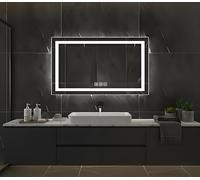 luminorcrest Espejo baño led 100x60cm Rectangular,Espejo Inteligente,Espejo baño antivaho, Botones Táctiles,Regulable,3 Temperaturas de Color,Vidrio Templado,Memoria