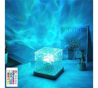 Luminorthe Luminorth - Lámpara de cubo de luces boreales, lámpara de aura de medianoche, lámpara de agua de 16 colores, luz nocturna ondulada con control remoto recargable regulable, lámpara LED de