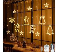 Luminosas Cortina Luces,138 Leds Telones de Hogar,3.5M Cortinas de Luz Impermeable,8 Modos,IP44,USB Fairy Estrellas Light String con Mando a Distancia,para Balcón,Ventana,Fiesta,Decoración Navideña