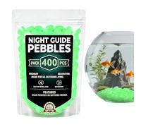 Luminosas De Jardín 400 Piezas Cantos Decorativos Artificiales Solares | Piedras Brillantes Para Jardín Para Estanque Paisaje Jardín Sendero Patio Exterior Pecera